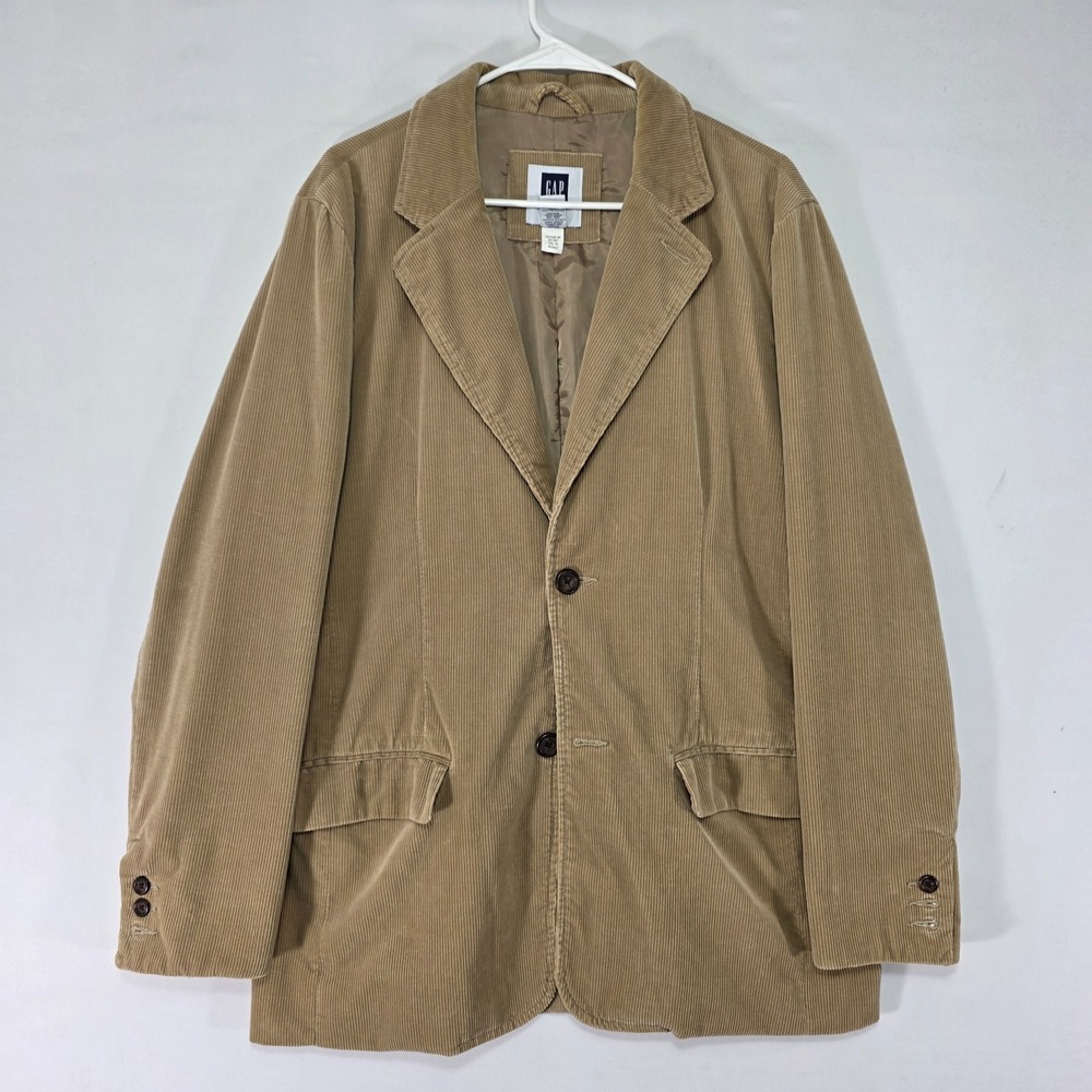 GAP Men's Sport Coat Blazer Two Button Beige Cotton Corduroy Size Medium